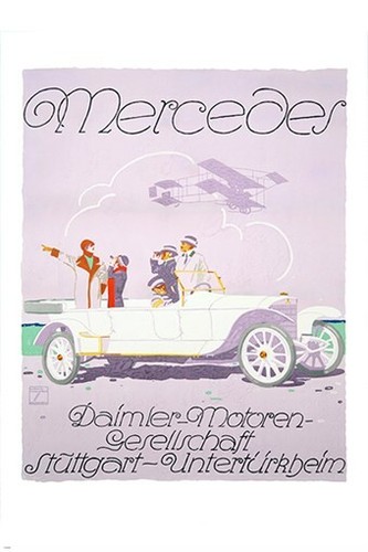 Vintage poster mercedes - poster,