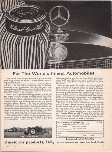 Vintage 1965 classic car wax - 1965,