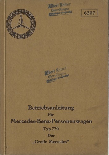 Mercedes type 770 owners - type,