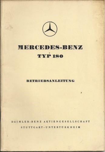 Mercedes 180 owners manual - 180, c