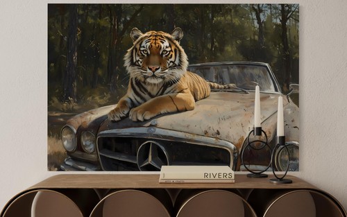 Canvas picture vintage - vintage, tiger