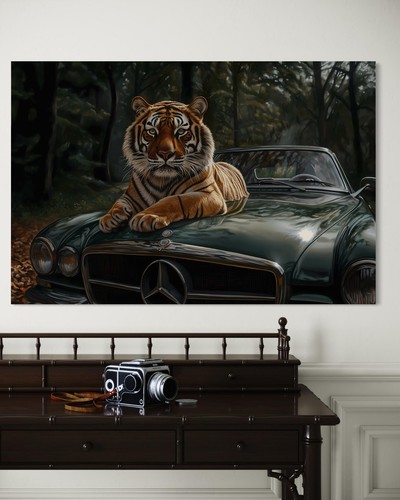 Canvas picture vintage tiger - canvas,