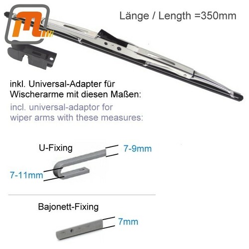 Wiper blades chromed 350mm - x,