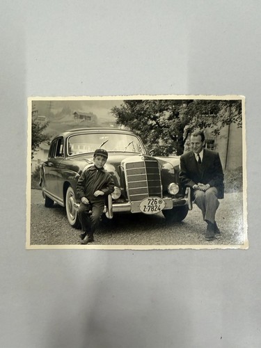 Vintage black white postcard - black,